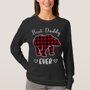 T-shirt Meilleur Ours De Papa Jour Buffalo Plaid Rouge Cor