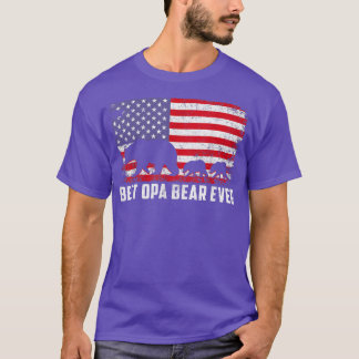 T-shirt Meilleur Ours Opa jamais Fête des pères Drapeau Am