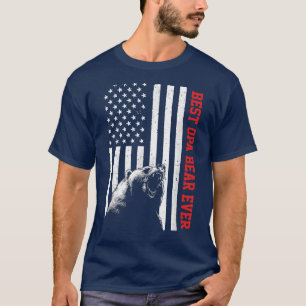 T-shirt Meilleur Ours Opa jamais Fête des pères Drapeau Am