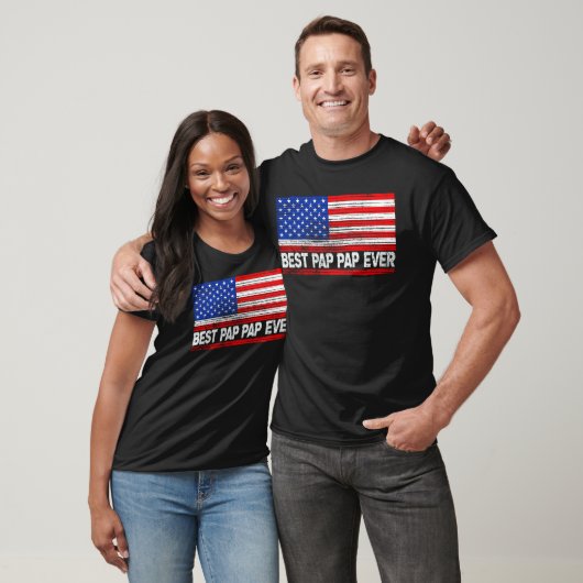 T-shirt Meilleur pap Ever Us Flag Grandpa Fathers Day (Unisexe)