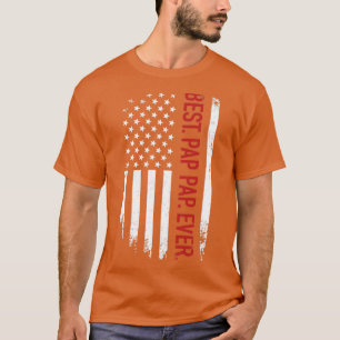 T-shirt Meilleur pap jamais avec nous drapeau américain pè