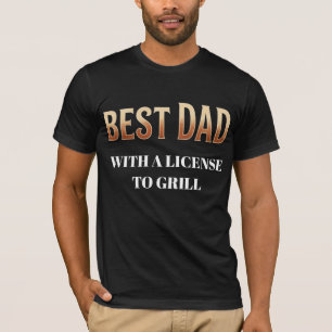 T-shirt Meilleur Papa avec un Permis de Griller Maître d