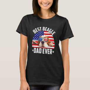 T-shirt Meilleur Papa Beagle Chien 4 Juillet Drapeau Améri