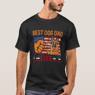 T-shirt Meilleur papa berger allemand américain drapeau