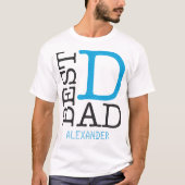T-shirt Meilleur papa Bleu Parties scintillant Noir Nom Pe (Devant)