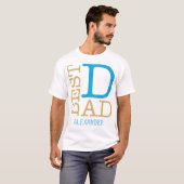 T-shirt Meilleur papa Blue Gold Parties scintillant Nom pe (Devant entier)