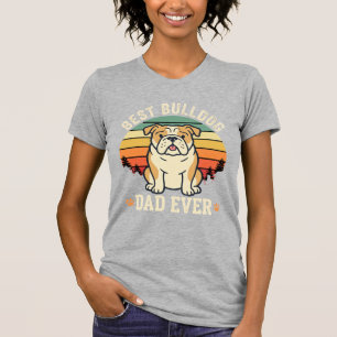 T-shirt Meilleur papa bouledogue de tous les temps vecteur