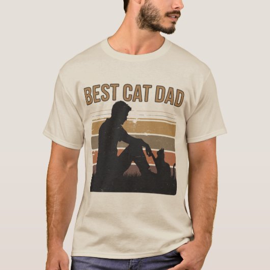 T-shirt Meilleur Papa Chat (Devant)