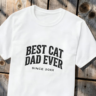 T-shirt Meilleur Papa Chat Depuis Année Personnalisée Rétr