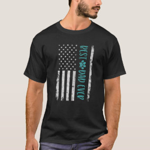 T-shirt Meilleur papa chat du monde avec notre drapeau amé