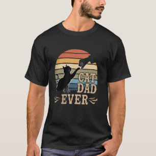 T-shirt Meilleur Papa Chat du Monde Poing en Relief Rétro