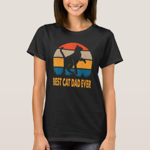 T-shirt Meilleur Papa Chat du Monde Vintage pour Femmes et