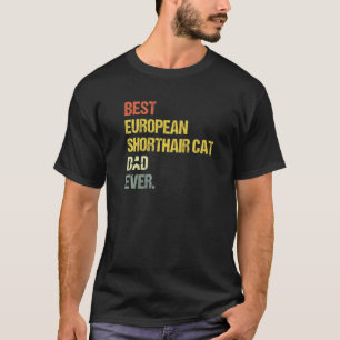 T-shirt Meilleur Papa Chat Européen à Poil Court pour Homm