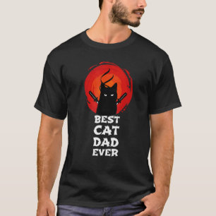 T-shirt Meilleur papa chat ninja de tous les temps Fête de