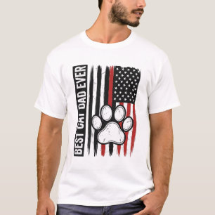 T-shirt Meilleur papa chat patriote Design de drapeau de p