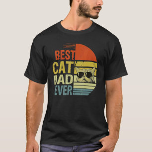 T-shirt Meilleur Papa Chat pour Homme Rétro Vintage Chat