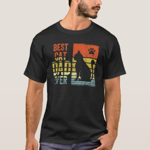 T-shirt Meilleur Papa Chat Vintage Drôle Papa Chat Fête de