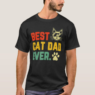 T-shirt Meilleur Papa Chat Vintage Pour La Fête Des Pères