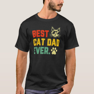T-shirt Meilleur Papa Chat Vintage Pour La Fête Des Pères