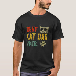 T-shirt Meilleur Papa Chat Vintage T- Papa Chat