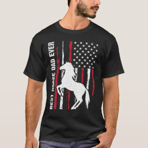 T-shirt Meilleur papa cheval de tous les temps Drapeau amé