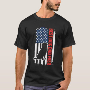 T-shirt Meilleur papa chien australien Shepherd drapeau US