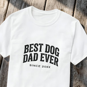T-shirt Meilleur Papa Chien Depuis Année Personnalisée Rét