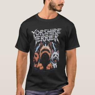 T-shirt Meilleur papa chien Yorkshire Terrier Heavy Metal
