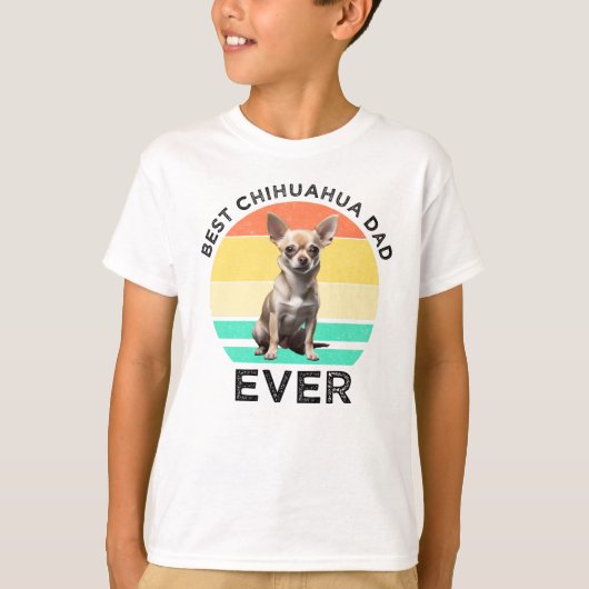 T-shirt Meilleur papa Chihuahua jamais (Devant)
