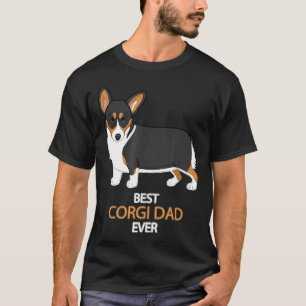 T-shirt Meilleur Papa Corgi Noir Tricolore Pembroke Galloi