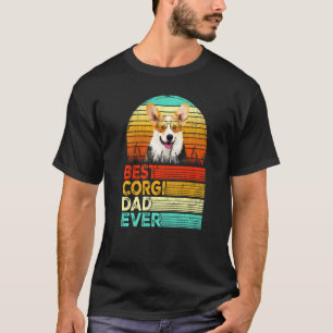 T-shirt Meilleur Papa Corgi Retro Vintage Fête des Pères