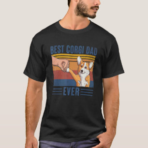 T-shirt Meilleur Papa Corgi Vintage Homme Fist Bump Corgi