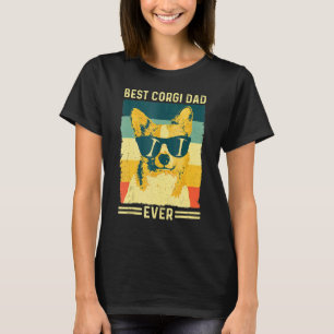 T-shirt Meilleur Papa Corgi Vintage Rétro Pour La Fête Des