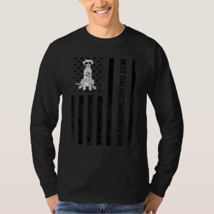 T-shirt Meilleur papa dalmate jamais USA Drapeau Funny Dal