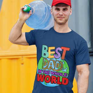 T-shirt Meilleur Papa Dans Le Monde Entier Multicolor Eart