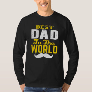 T-shirt Meilleur Papa Dans Le Monde Moustache. Père, Oncle
