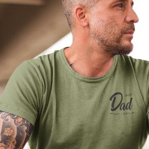 T-shirt Meilleur Papa Date Établie Typographie Père