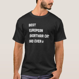 T-shirt Meilleur papa de chat européen à poil court pour h