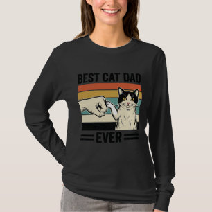 T-shirt Meilleur Papa de Chat Retro Chat Poing Bump T-Shir