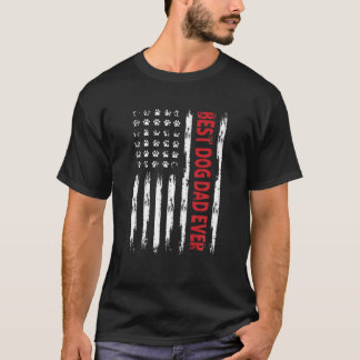 T-shirt Meilleur papa de chien jamais avec les États-Unis 