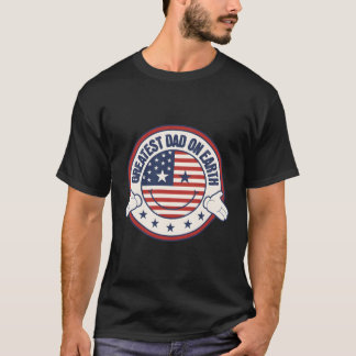 T-shirt Meilleur Papa De La Fête Des Pères Patriotique Amé