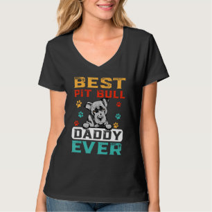 T-shirt Meilleur Papa de Pit Bull Pour Papa Chiens