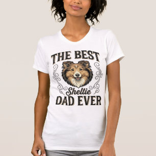 T-shirt Meilleur papa de Sheltie vintage conception de ama