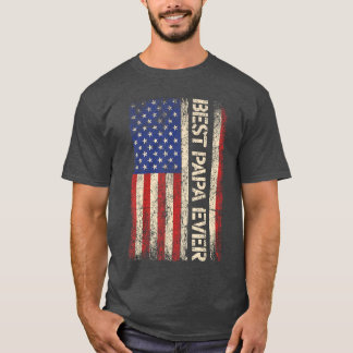 T-shirt Meilleur Papa de tous les temps Cadeaux de drapeau