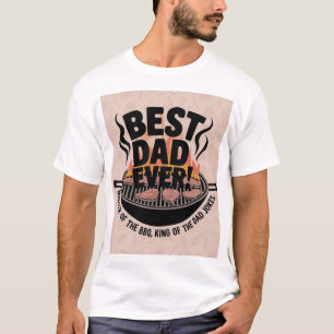 T-shirt Meilleur Papa de tous les temps Design BBQ – Roi d