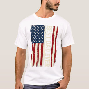 T-shirt Meilleur Papa de Tous les Temps Drapeau Américain