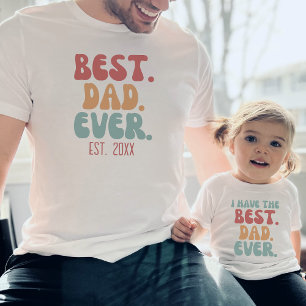 T-shirt Meilleur Papa De Tous Les Temps Police Rétro Vinta