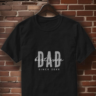 T-shirt Meilleur Papa depuis 20XX Moderne Simple Preppy