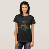 T-shirt Meilleur papa depuis décembre 2008 Cool présent (Devant entier)
