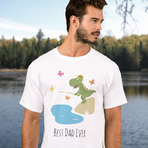 T-shirt Meilleur Papa Drôle de Bande Dessinée Dinosaure Pê